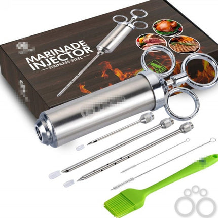 Stainless Steel Seasoning Steak Syringe Turkey Needle Set With Cleaning Silicone Brush, 11 in 1 (Red ), 11 in 1 (Black ), 11 in 1 (Blue), 11 in 1 (Green), 11 in 1 (Orange ), 11 in 1 (Yellow ), 11 in 1 (Yellow White) - DealBuddy