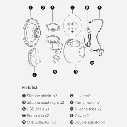 Wearable Automatic Breast Pump Massage Hands-free Invisible Wireless Large Suction Breast Pump