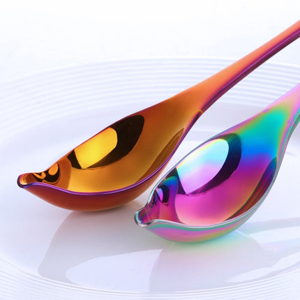 Household Kitchen Stainless Steel Seasoning Spoon 304 Thickened Tip Oil Spoon Mounting Spoon,Color: