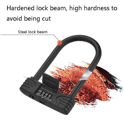 Bold Steel U-Shaped Bicycle Password Lock Motorcycle Electric Car Anti-Theft Password Lock - DealBuddy