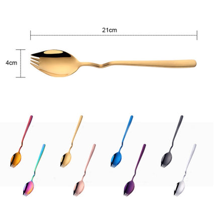 Stainless Steel Instant Noodle Fork Multi-Purpose V-Shaped Knife Fork Spoon Integrated Tableware, Color: Silver