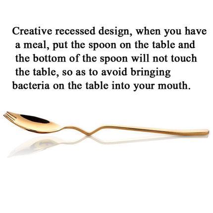 Stainless Steel Instant Noodle Fork Multi-Purpose V-Shaped Knife Fork Spoon Integrated Tableware, Color: Silver