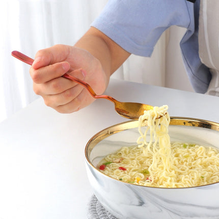 Stainless Steel Instant Noodle Fork Multi-Purpose V-Shaped Knife Fork Spoon Integrated Tableware, Color: Silver