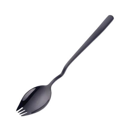 Stainless Steel Instant Noodle Fork Multi-Purpose V-Shaped Knife Fork Spoon Integrated Tableware, Color: Silver