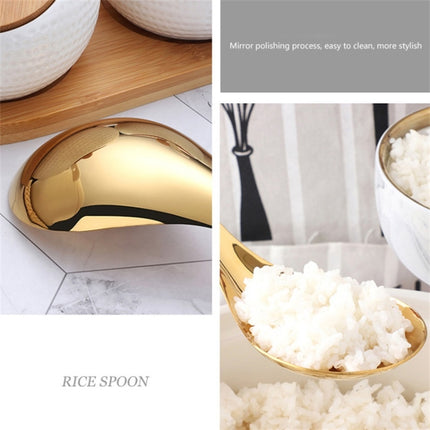 304 Stainless Steel Rice Spoon Household Thickened Large Soup Spoon,Random Color Delivery