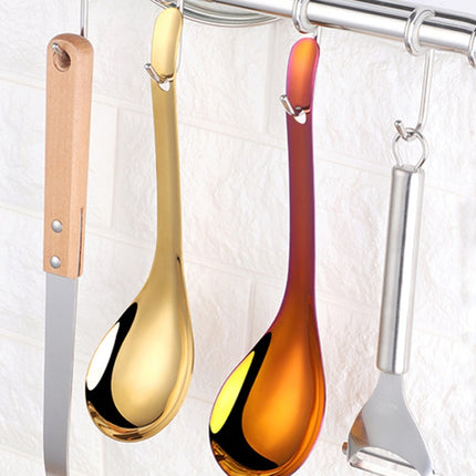 304 Stainless Steel Rice Spoon Household Thickened Large Soup Spoon,Random Color Delivery