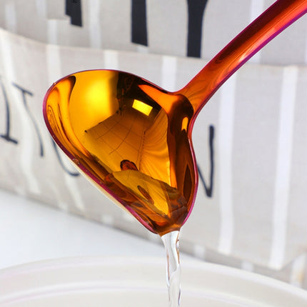 304 Stainless Steel Oil Spoon Thickened Soup Spoon Pouring Sauce Spoon, Soup Spoon (Silver), Soup Spoon (Magic Colorful), Soup Spoon (Golden), Soup Spoon (Rose Gold), Soup Spoon (Magic Red) - DealBuddy