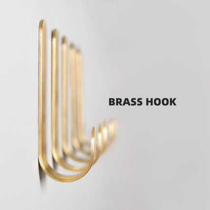 Brass Gold Color Brushed Hook Punch-Free Metal Hanging Hook