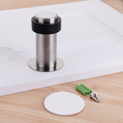 Rubber Anti-Collision Door Gear Punching Stainless Steel Round Door Resistant Home Floor-Shaped Cylindrical Door Touch