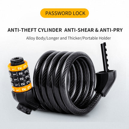 WEST BIKING YP0705061-0705062 Bicycle Password Lock Mountain Bicycle Strip Wire Anti-Theft Lock - DealBuddy
