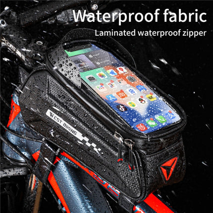 WEST BIKING 7 Inch Bike Top Tube Front Hard Shell Bag Touch Screen Waterproof Riding Gear Bag - DealBuddy