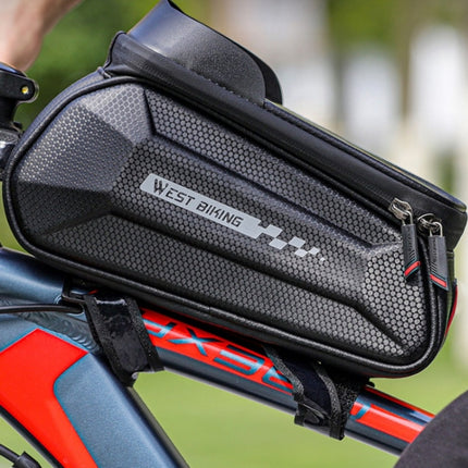 WEST BIKING 7 Inch Bike Top Tube Front Hard Shell Bag Touch Screen Waterproof Riding Gear Bag - DealBuddy