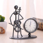 Iron Stainless Steel Small Table Clock Retro Personality Clock Birthday Gift