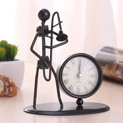 Iron Stainless Steel Small Table Clock Retro Personality Clock Birthday Gift