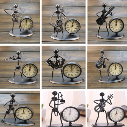 Iron Stainless Steel Small Table Clock Retro Personality Clock Birthday Gift