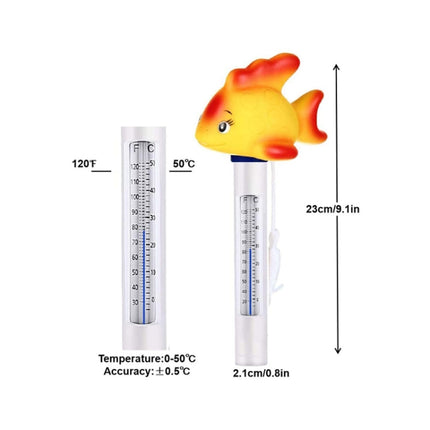 K-1020D Cartoon Yellow Gold Fish Pool Thermometer Pool Water Temperature Meter - DealBuddy