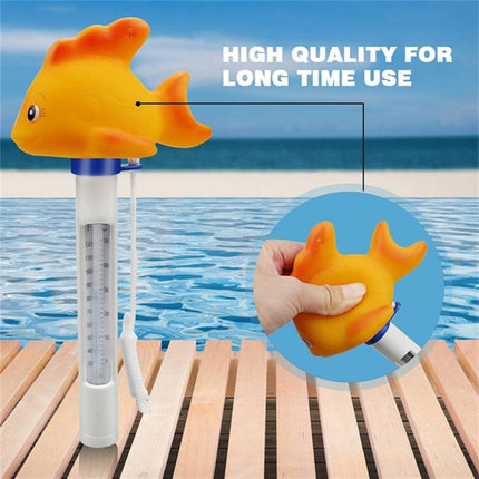 K-1020D Cartoon Yellow Gold Fish Pool Thermometer Pool Water Temperature Meter - DealBuddy