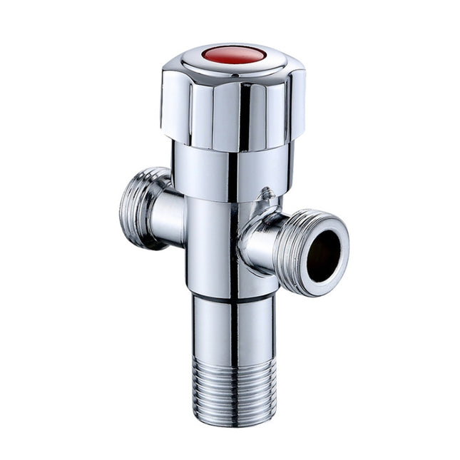 Stainless Steel Double Outlet Angle Valve Single Handle Double Control 1 In 2 Out Electroplating Wire Drawing Angle Valve