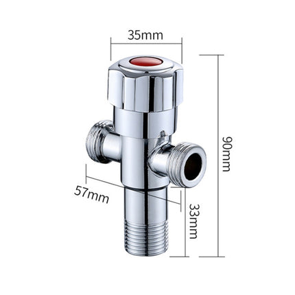 Stainless Steel Double Outlet Angle Valve Single Handle Double Control 1 In 2 Out Electroplating Wire Drawing Angle Valve, Plated, Drawing, Three Round Plated Cold Water, Three Round Plated Hot Water, Plum Wheel Plated Cold Water                       ... - DealBuddy