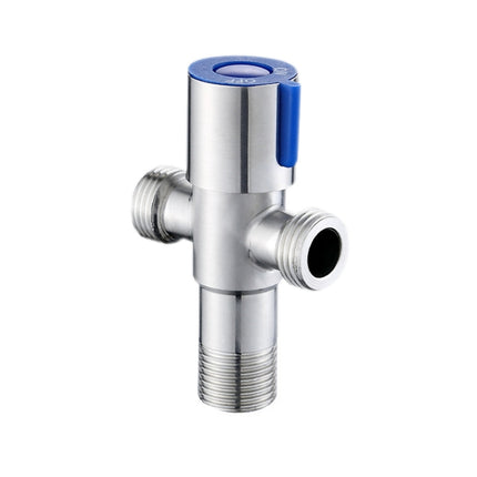 Stainless Steel Double Outlet Angle Valve Single Handle Double Control 1 In 2 Out Electroplating Wire Drawing Angle Valve, Plated, Drawing, Three Round Plated Cold Water, Three Round Plated Hot Water, Plum Wheel Plated Cold Water                       ... - DealBuddy