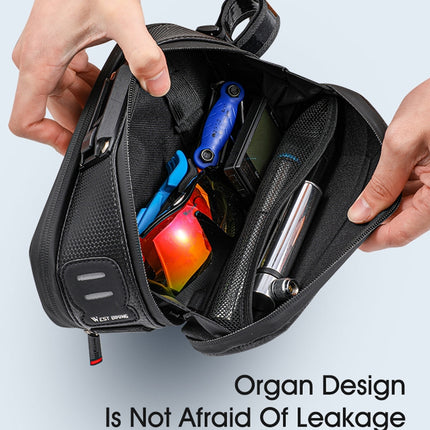 West Biking Cycling Tail Bag Bicycle Hard Shell Bag Quick Release Bracket Bag Silicone Non-Slip Large Capacity Tail Bag - DealBuddy