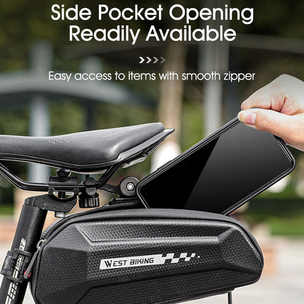 West Biking Cycling Tail Bag Bicycle Hard Shell Bag Quick Release Bracket Bag Silicone Non-Slip Large Capacity Tail Bag - DealBuddy