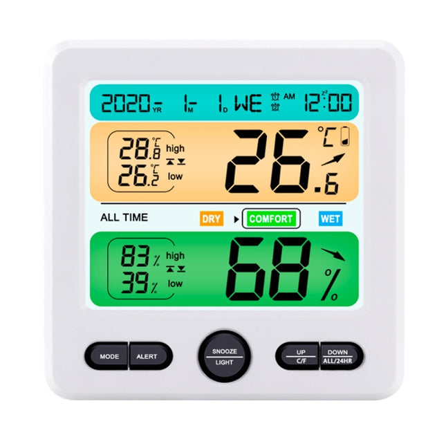 Indoor Color Digital Display Thermometer & Hygrometer Household Large-Screen Electronic Clock - DealBuddy