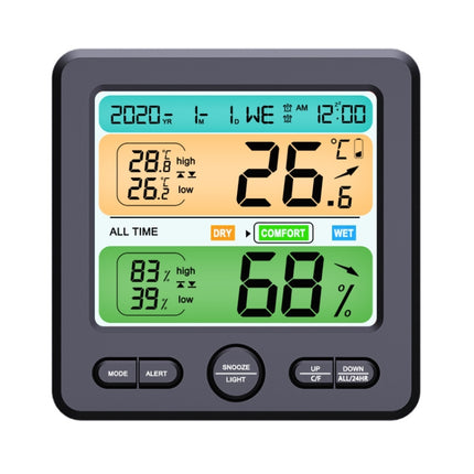 Indoor Color Digital Display Thermometer & Hygrometer Household Large-Screen Electronic Clock - DealBuddy