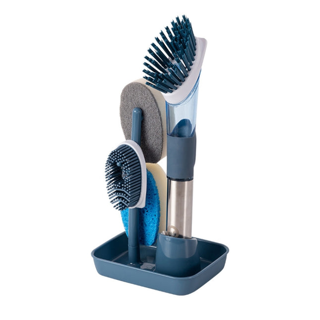 Kitchen Oil Dirty Pan Brush Can Add Detergent Sponge Brush Long Handle Cleaning Brush