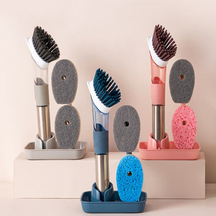 Kitchen Oil Dirty Pan Brush Can Add Detergent Sponge Brush Long Handle Cleaning Brush - DealBuddy