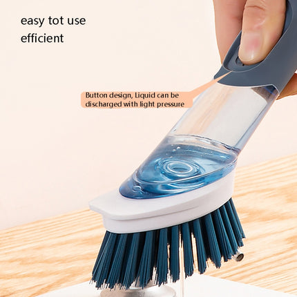 Kitchen Oil Dirty Pan Brush Can Add Detergent Sponge Brush Long Handle Cleaning Brush - DealBuddy