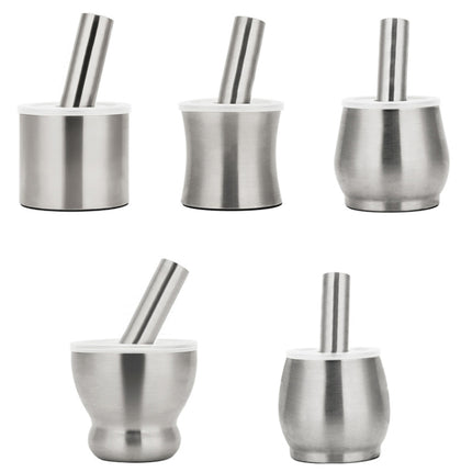 Kitchen 304 Stainless Steel Garlic Masher Spice Bean Nut Grinder, Straight Shape, Waist Shape, Drum Shape, Big Bowl Shape, Large Drum Shape - DealBuddy