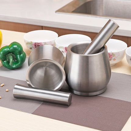 Kitchen 304 Stainless Steel Garlic Masher Spice Bean Nut Grinder, Straight Shape, Waist Shape, Drum Shape, Big Bowl Shape, Large Drum Shape - DealBuddy