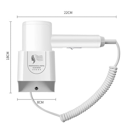 Hotel Hair Dryer Wall Mount High Power Hair Dryer Household Hair Cylinder Dryer, CN Plug