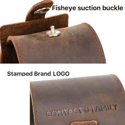 Contacts Family CF1125 Single Watch Position Crazy Horse Leather Watch Box Round Watch Storage Box