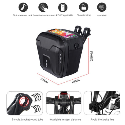 WILD MAN GS9 Mountain Bike Handle Bag Hanging Bag Riding Head Bag Touch Screen EVA Hard Shell Bag - DealBuddy