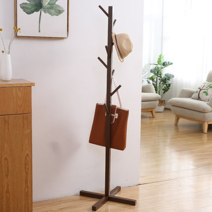 Solid Wood Floor Coat Rack Living Room Bedroom Clothes Organizing Storage Rack