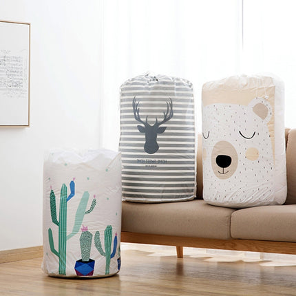 Large-capacity Household Waterproof Moisture-proof Quilt Storage Bag Packing Bag, Cactus, Garlands, Striped Deer, Cute Beer