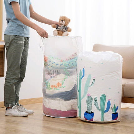 Large-capacity Household Waterproof Moisture-proof Quilt Storage Bag Packing Bag, Cactus, Garlands, Striped Deer, Cute Beer