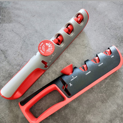 4- In-1 Adjustable Manual Knife Sharpener Multifunctional Knife Sharpener, 4 in 1 (Black Red), 4 in 1 (Gray Red) - DealBuddy