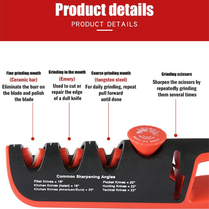 4- In-1 Adjustable Manual Knife Sharpener Multifunctional Knife Sharpener, 4 in 1 (Black Red), 4 in 1 (Gray Red) - DealBuddy