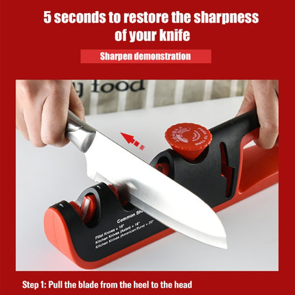 4- In-1 Adjustable Manual Knife Sharpener Multifunctional Knife Sharpener, 4 in 1 (Black Red), 4 in 1 (Gray Red) - DealBuddy