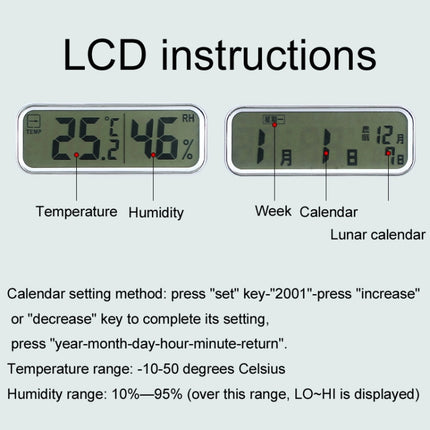 13 Inch Dual-screen LED Display Wall Clock Living Room Temperature And Humidity Calendar Multi-function Clock