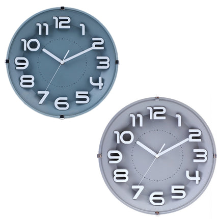 12 Inch Living Room Silent Wall Clock Round Stereo 3D Digital Wall Clock