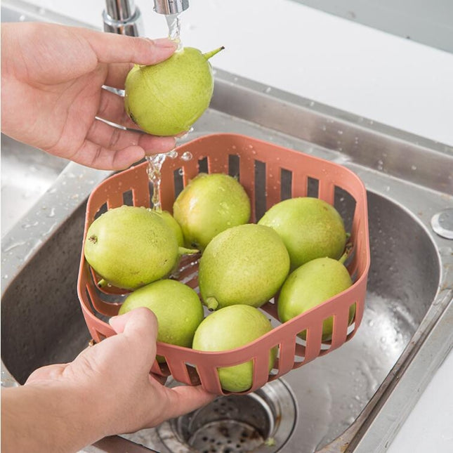 Hollow Fruit Basin Household Fruit Drain Basket Kitchen Vegetable Washing Plastic Basin