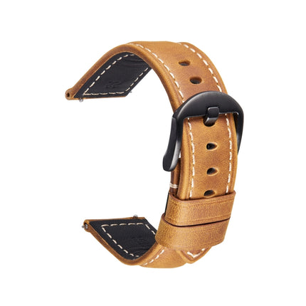 Smart Quick Release Watch Strap Crazy Horse Leather Retro Strap For Samsung Huawei,Size:, 20mm  (Dark Brown Black Buckle), 20mm (Deep Brown Silver Buckle), 20mm (Light Brown Black Buckle), 20mm (Light Brown Silver Buckle), 20mm (Black And Black Buckle)... - DealBuddy
