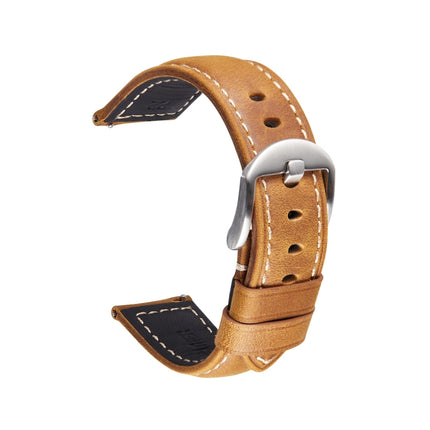 Smart Quick Release Watch Strap Crazy Horse Leather Retro Strap For Samsung Huawei,Size:, 20mm  (Dark Brown Black Buckle), 20mm (Deep Brown Silver Buckle), 20mm (Light Brown Black Buckle), 20mm (Light Brown Silver Buckle), 20mm (Black And Black Buckle)... - DealBuddy