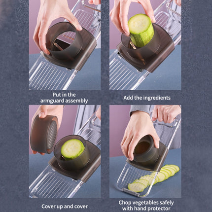 Multi-Function Slicker Kitchen Gadget Potato Slice Grater, Three Knives Gray, Six Knives Gray - DealBuddy