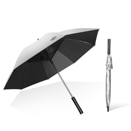 9033 Sun and Rain Dual-purpose Umbrella Multi-function Fan Titanium Silver Glue Sunscreen and UV Protection Long Handle Umbrella