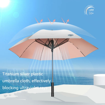 9033 Sun and Rain Dual-purpose Umbrella Multi-function Fan Titanium Silver Glue Sunscreen and UV Protection Long Handle Umbrella
